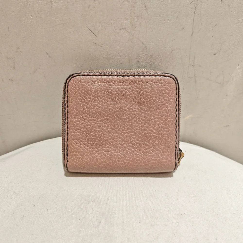 Christian Dior Light Pink Calfskin Coin and Card Holder